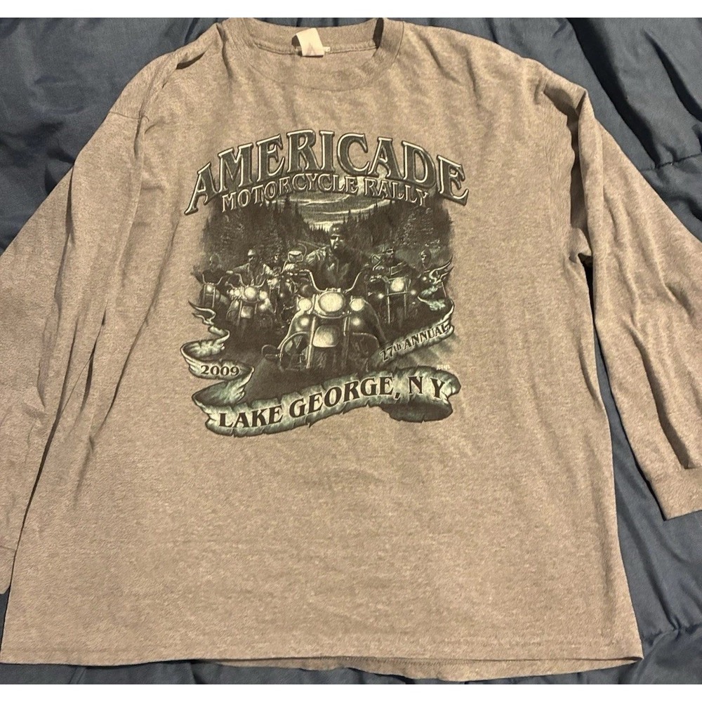 Long Sleeve Americade Motorcycle Rally  Shirt L/XL Biker  Men's